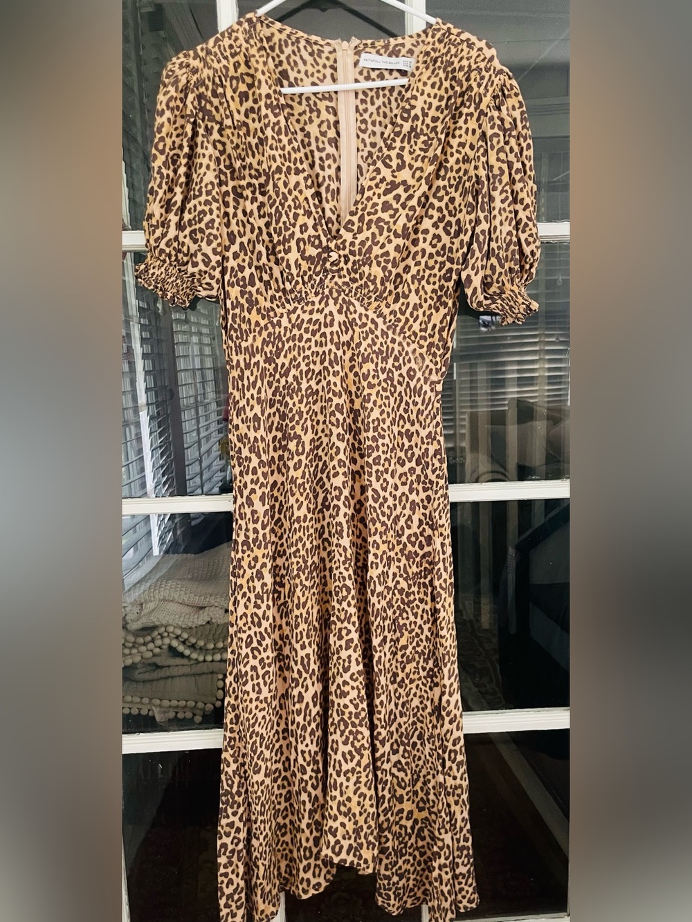 Faithfull the Brand Leopard Print Midi Dress Women’s Size Medium